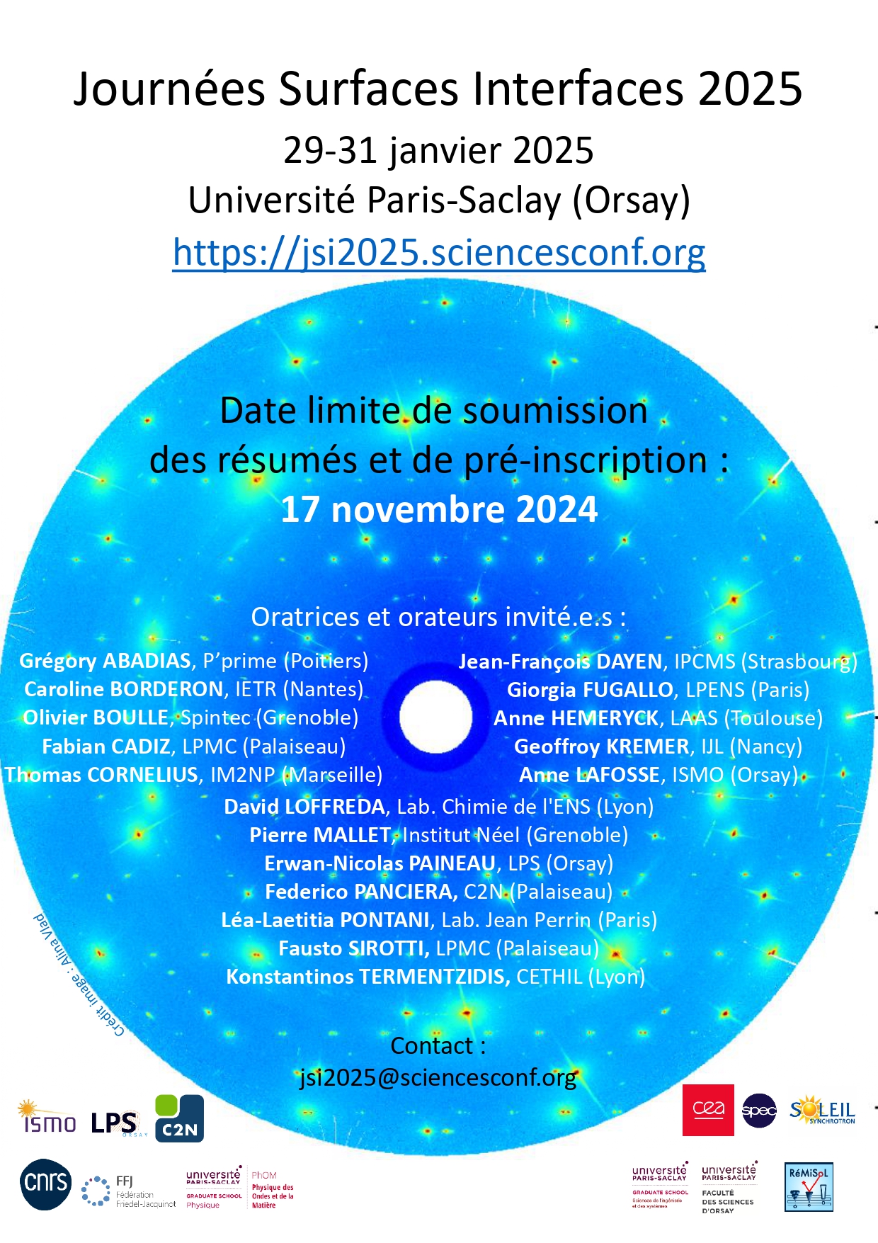 Journées Surfaces et Interfaces 29-31 janvier 2025